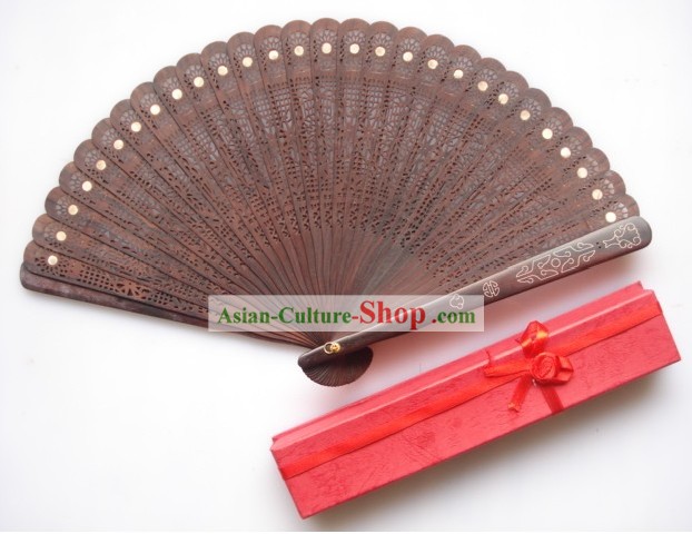 Supreme Chinese Traditional Purple Sandalwood Fan