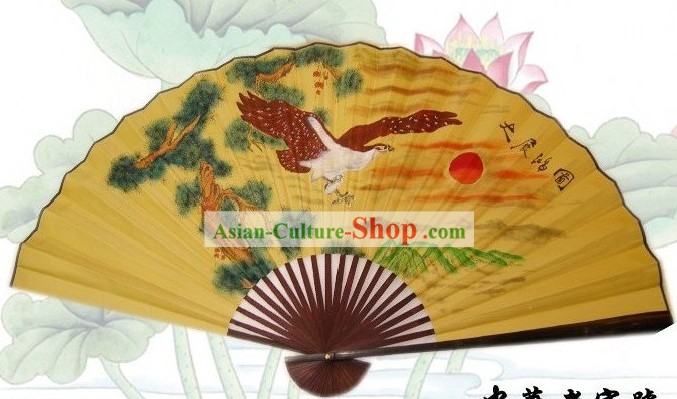 65 Polegadas chinês tradicional Handmade Fan Decoração Hanging Silk - Da Peng Chi Zhan