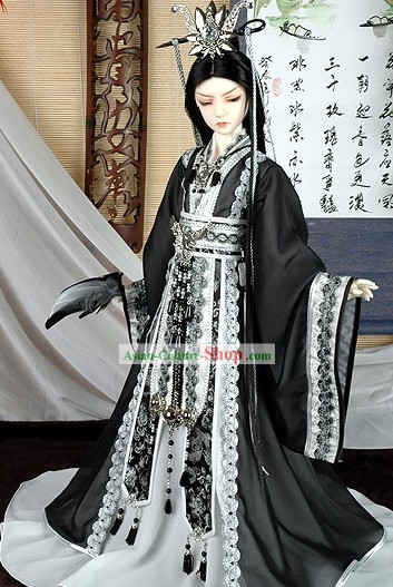 Chinese Ancient Prince Black Costume Complete Set