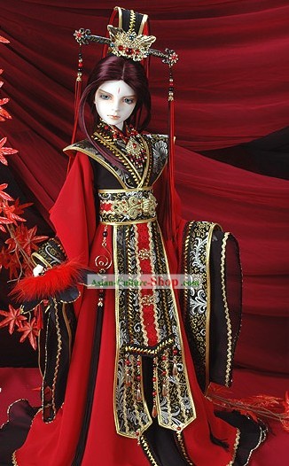 Chinese Ancient Prince Costume and Crown Complete Set