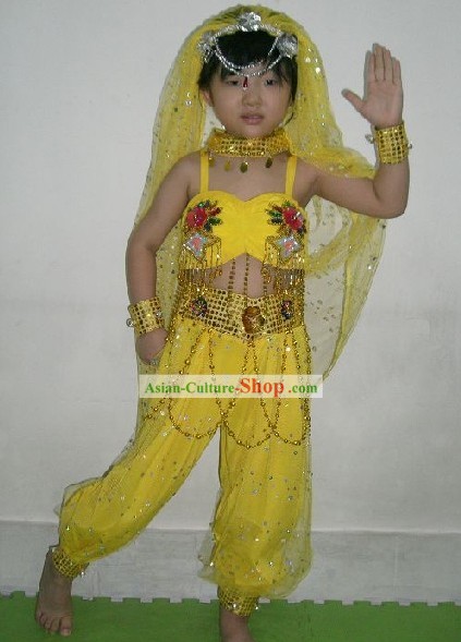 Definir traje indiano completa para crianças