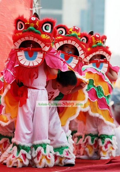 Niños tradicional Danza del León Vestuario y pantalÃ