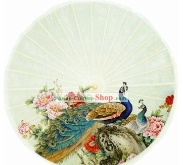 Chinese Handmade Peacock Dance Umbrella