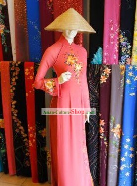タイの少数民族の衣装と笠コンプリートセット