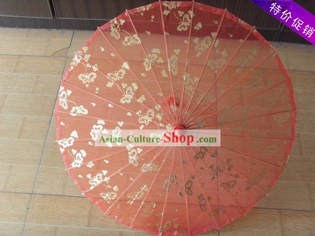 中国ハンドは、透明なシルクのダンス傘をメイド