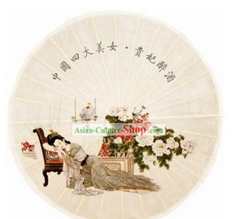 中国ハンドは、古代の美しさの傘を作ら