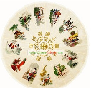 Chinese Hand Made Alte Beauties Umbrella