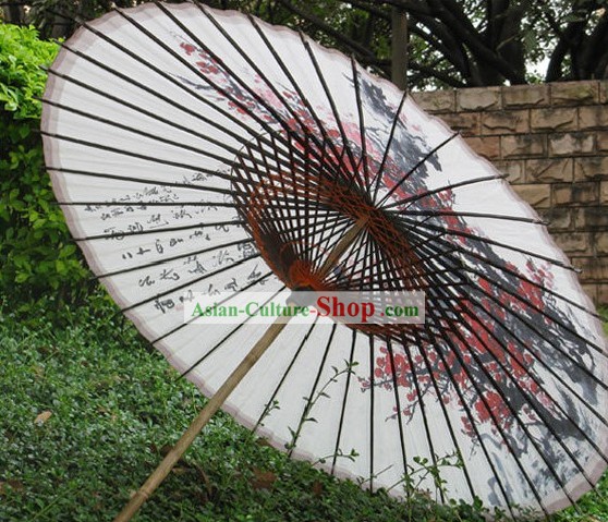 Hand Made giapponese Umbrella prugno in fiore di carta