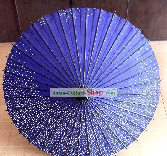 Mão estilo japonês feito Umbrella Neve Azul