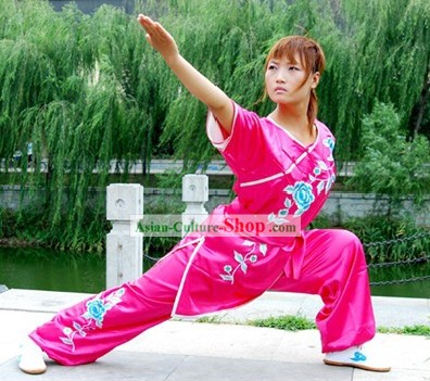 Seda e Algodão Tradicional Chinesa Kung Fu uniforme para as Mulheres