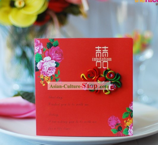 Supreme Hand Made Chinese Wedding Invitation Cards 20 Pieces Set