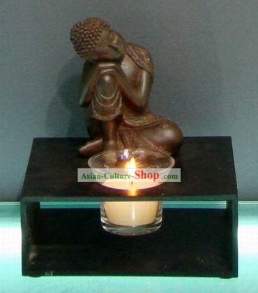 Southeast Asia Thai Arts Sleeping Buddha Candlestick