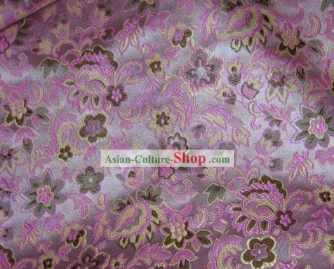 Chinese Flower Pink Silk Fabric