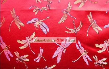 Tradicional Chinesa Brocade Fabric Pattern Dragonfly