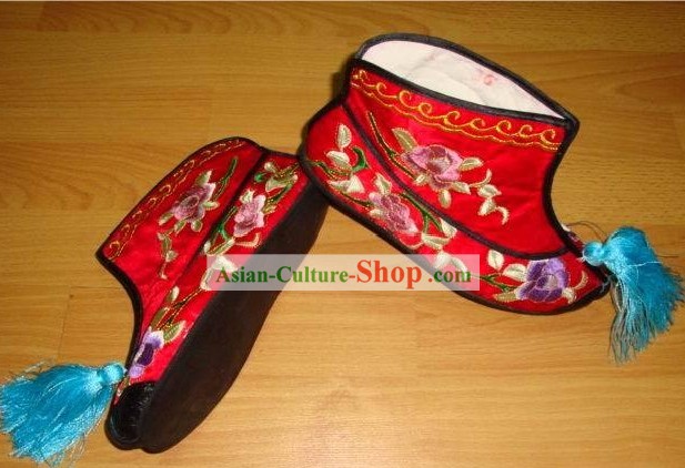 中国刺繍シューズ/ハンドメイド赤い靴