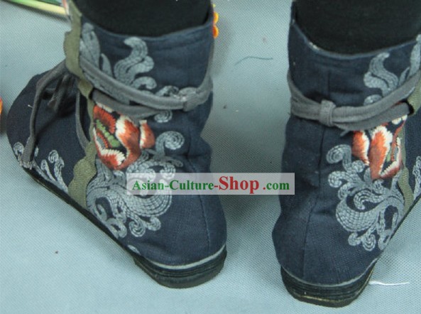 Chinesische Stickerei Stoff Frauen Stiefel