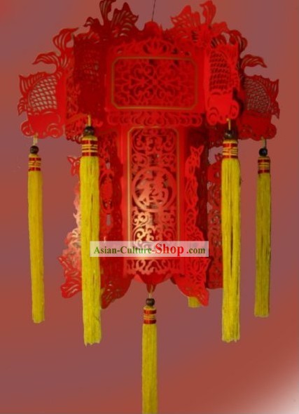 Linternas de papel chino Papercut Red