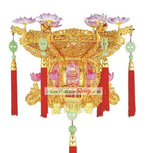 China Golden Lotus Electric Palace Lantern