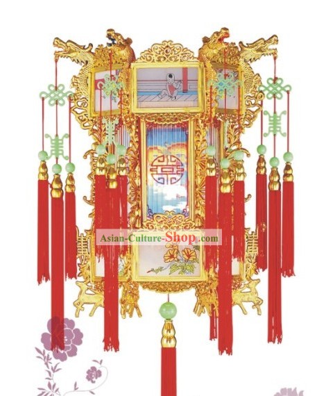 宮殿ランタンを吊るす中国の古典ドラゴンズ