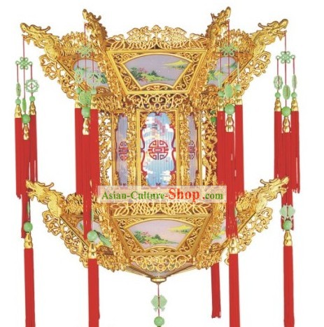35 pulgadas de gran Golden Dragon chino linterna palacio