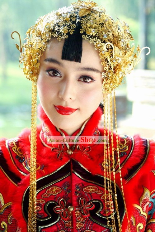 Bodas de oro de China Phoenix Corona/Boda tradicional Hat/sombrero de la boda antigua