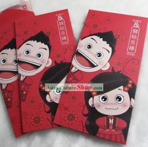伝統的な中国スタイルの結婚式赤い封筒20個セット