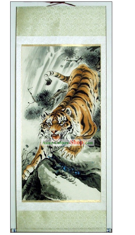 La pintura tradicional china Tigre por Lin Mingqing
