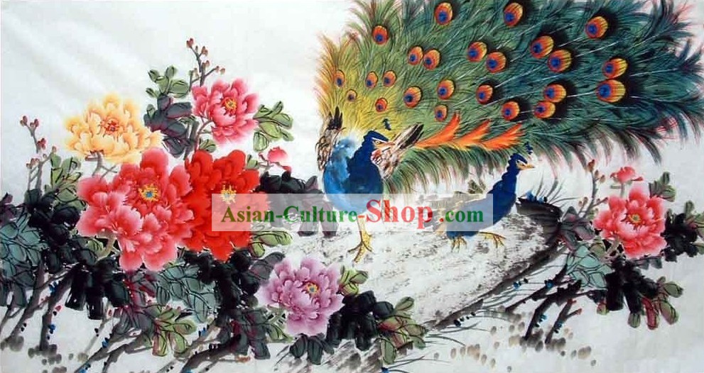 Traditional Chinese Peacock Painting by Jiang Yanmei