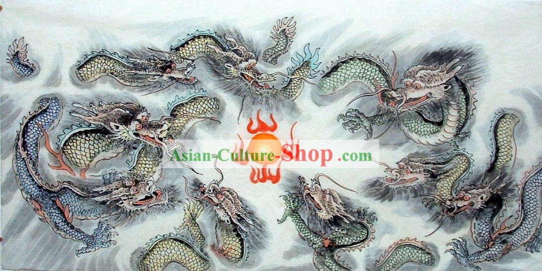 La pintura tradicional dragón chino de Lu Minghua