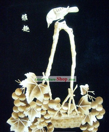 Pintura Stalk tradicional chinesa Trigo - Uva Basket