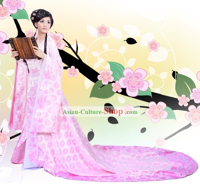 Chinese Ancient Palace Dance Costumes and Hair Accessories Complete Set