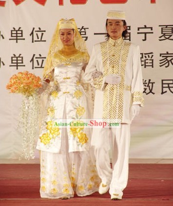 China minoría Hui vestidos de novia para dos conjuntos de novia y el novio