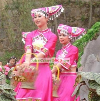 Chinese Buyi Minority Dress and Hat