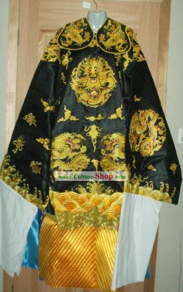 Chinese Traditional Belt Judge Bao Gong Golden Dragon Costumes
