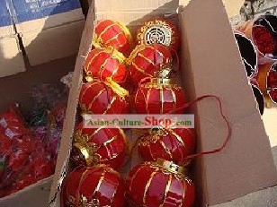 Feliz Celebração tradicional chinesa Lanterna Vermelha Sorte Cinco Bolas Paradas