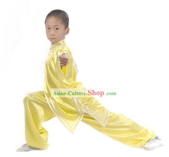 어린이를위한 중국어 전문 긴 소매 무술 태극권 유니폼 세트