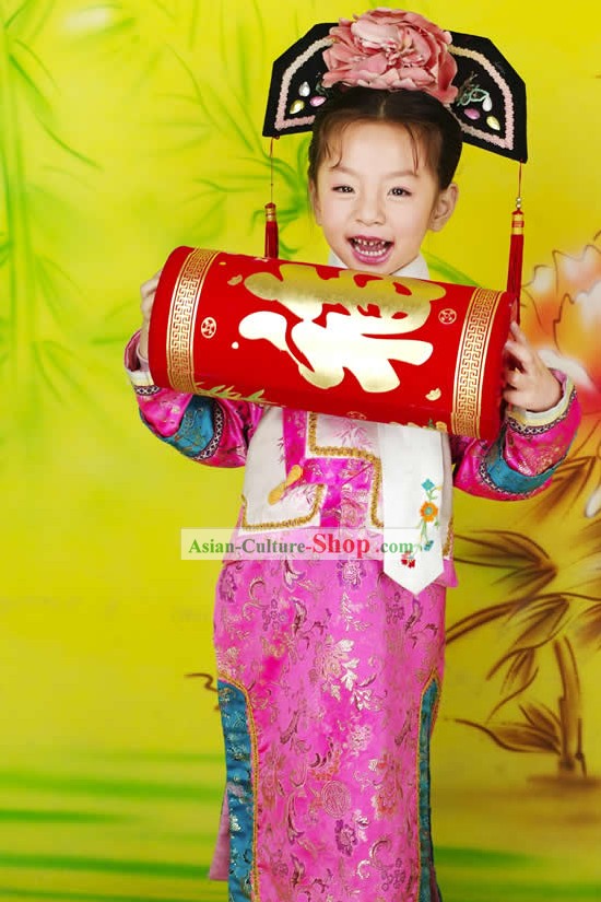 China Princess Costumes e Hat Conjunto Completo para Crianças