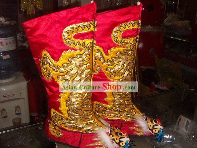 Chinese Classical Embroidered Tiger Boots for Men