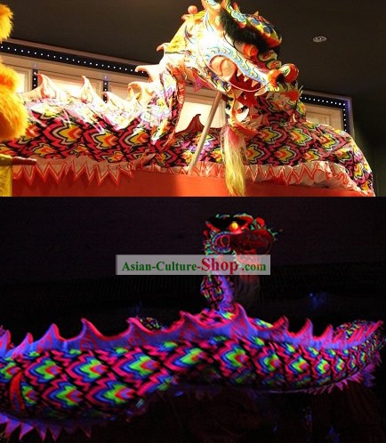 Brillan en oscuros y fluorescentes vestuario Lumionous Dragon Dance completa