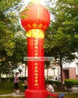236 дюймов Большие надувные китайских фонарей красного Колонка
