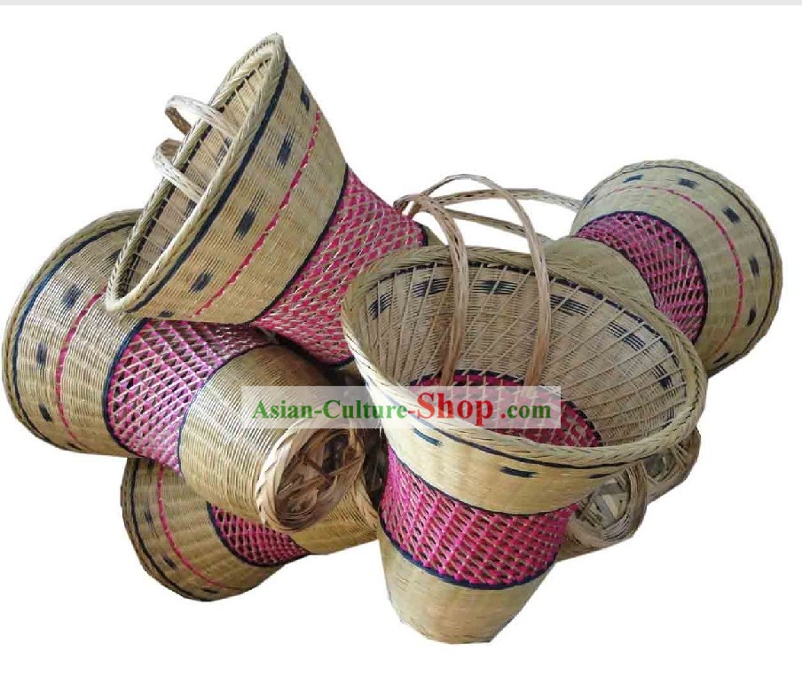 Chinese Traditional Dance Prop - Handmade Bamboo Basket