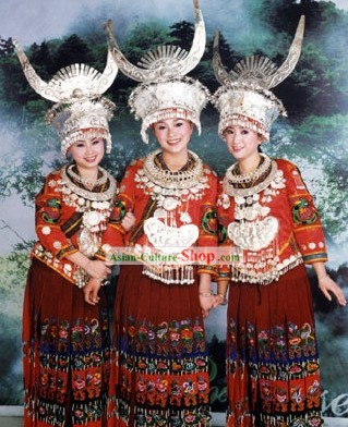 Traditional Chinese Miao Costumes Complete Set