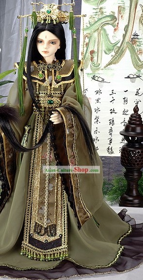 Ancient Chinese Emperor Costume and Crown Complete Set