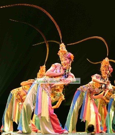 Qiao Hua Dan chino vestuario de danza y sombrero juego completo