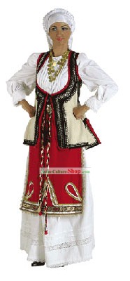 Levadia Mujer traje tradicional danza griega