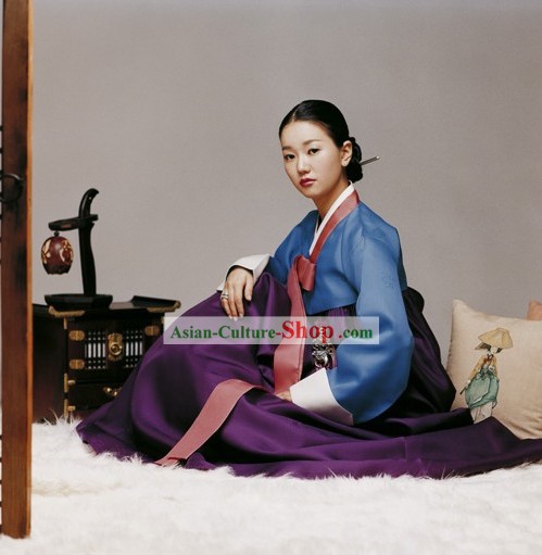 한국의 전통 한복 드레스 세트
