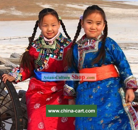 Trajes Mongolian Dança e Set Hat completa para crianças