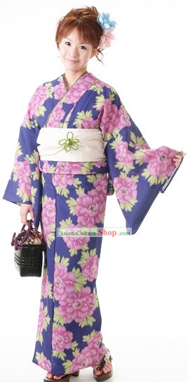 여성 일본 유카타 기모노 드레스