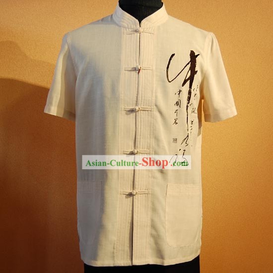 Calligraphie chinoise shirt traditionnelle pour les hommes
