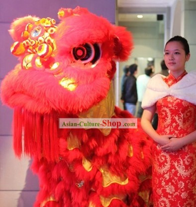 GLOW IN DARK cinese Celebrazione serie annuale Leone danza Costume Completa